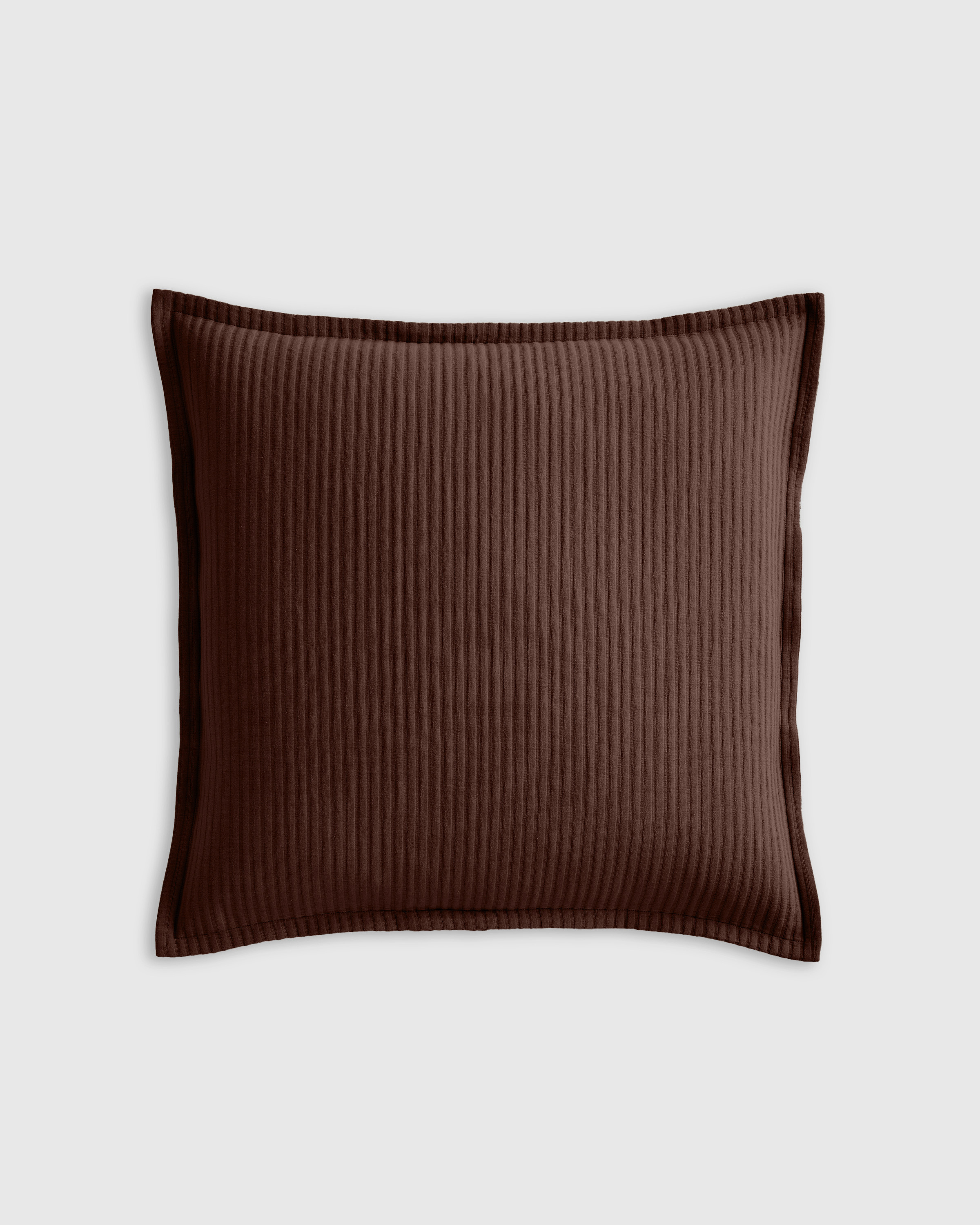 Quince | Matelasse Euro Sham in Espresso, Size Euro, Organic Cotton | Quince