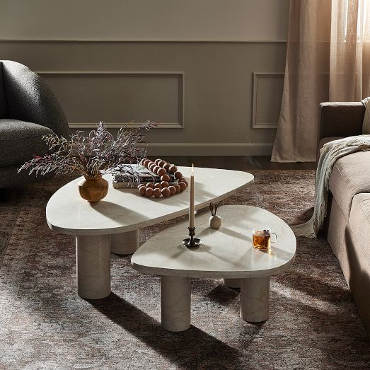 Zaccai Marble Nesting Coffee Tables (36"–48") | West Elm CA