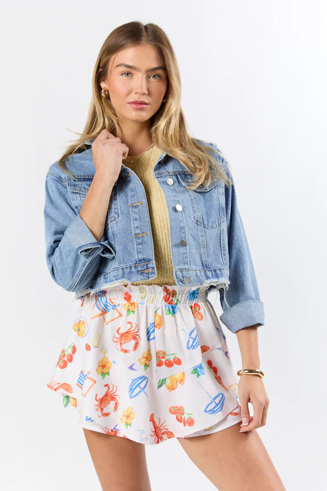 Run Around Town Medium Wash Deconstructed Denim Jacket FINAL SALE | Pink Lily