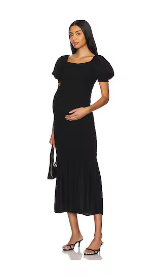 BUMPSUIT Shirred Puff Sleeve Dress in Black. - size M | Revolve Clothing (Global)