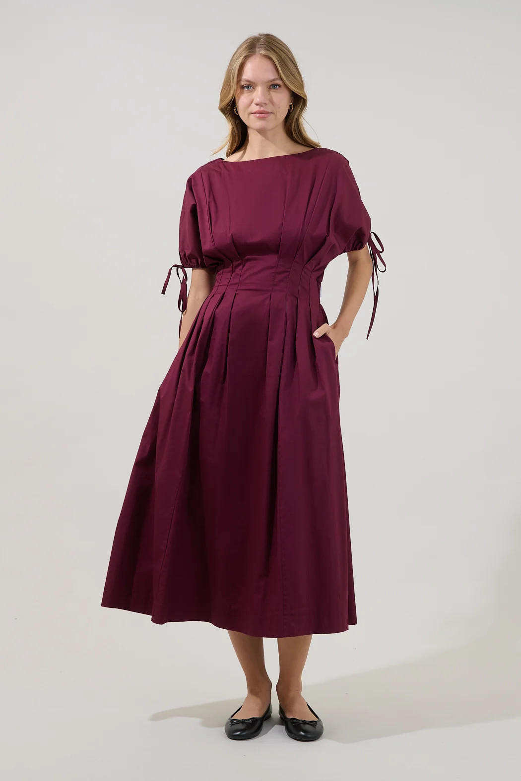 Fessia Pleated Midi Dress | Sugarlips