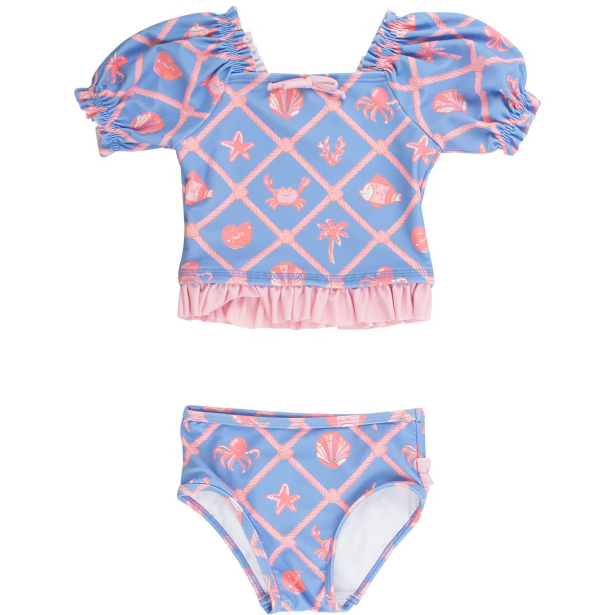 RuffleButts Baby Girls UPF50+ Puff Sleeve Ruffle Tankini 2-Piece Swimsuit | Target