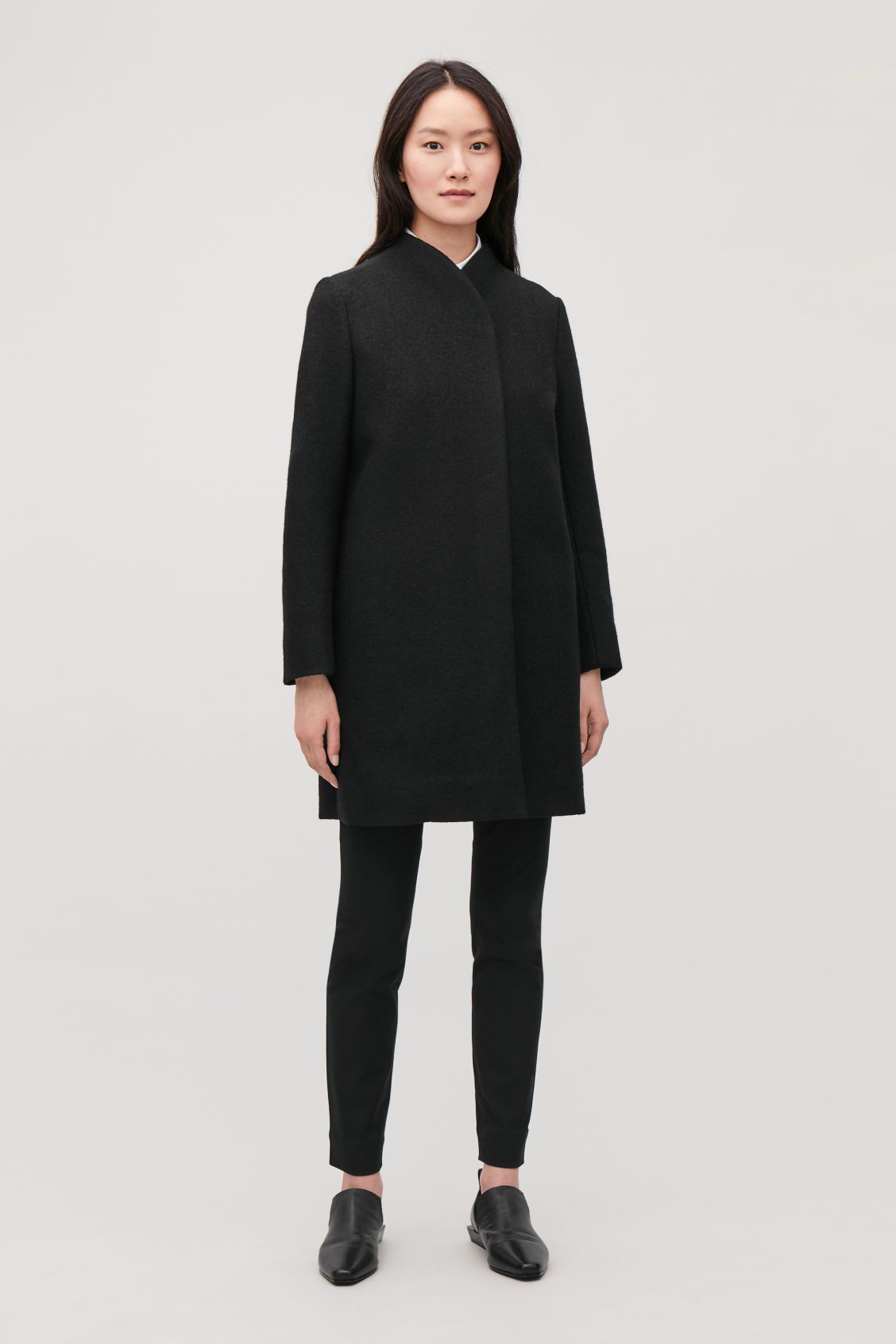 STAND COLLAR WOOL COAT | COS (US)