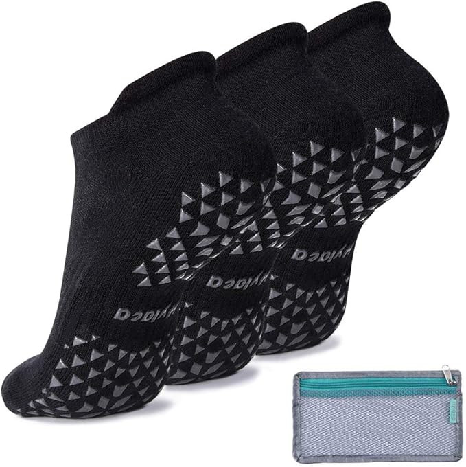 Hylaea Unisex Non Slip Grip Socks for Yoga, Hospital, Pilates, Barre | Ankle, Cushioned | Amazon (US)