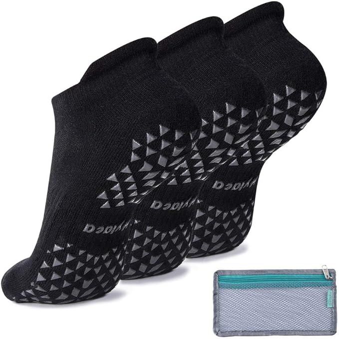Hylaea Unisex Non Slip Grip Socks for Yoga, Hospital, Pilates, Barre | Ankle, Cushioned | Amazon (US)