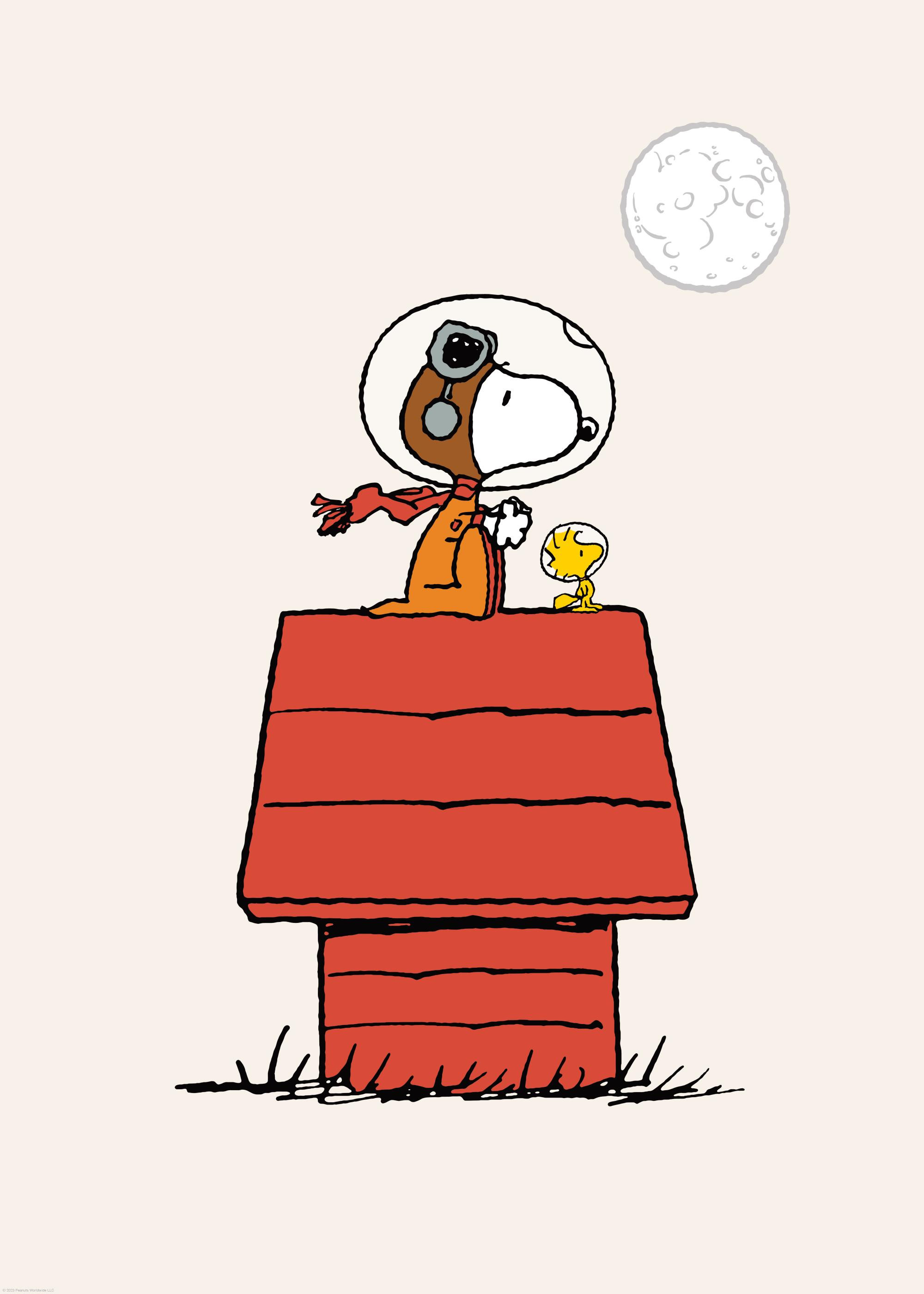 Snoopy Playing Astronaut Print | Desenio