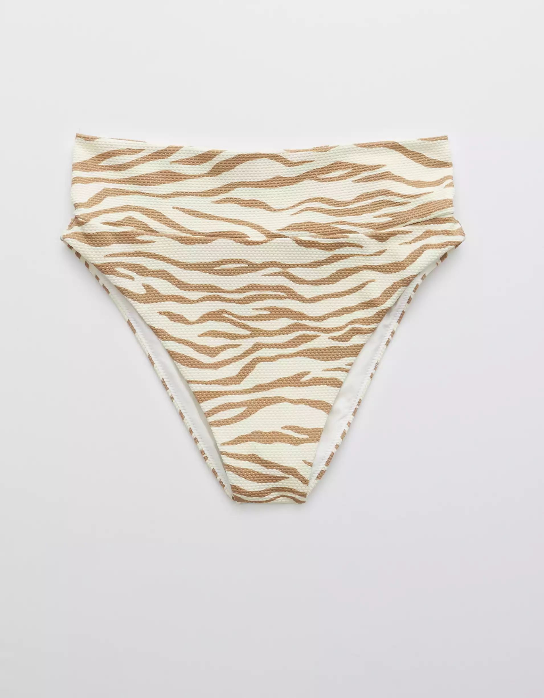 Aerie Animal Print Pique High Cut Cheeky Bikini Bottom | American Eagle Outfitters (US & CA)