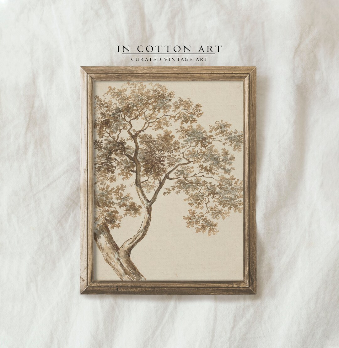 Vintage Rustic Tree Drawing PRINTABLE / Antique Nature Sketch Art / Minimalist Neutral Etching Do... | Etsy (US)
