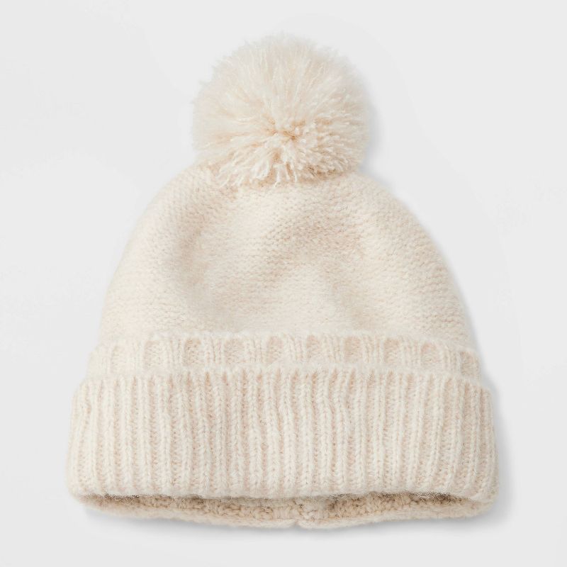 Women's Cuffed Beanie with Pom - Universal Thread™ | Target