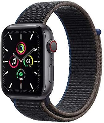 New Apple Watch SE (GPS + Cellular, 44mm) - Space Gray Aluminum Case with Charcoal Sport Loop | Amazon (US)