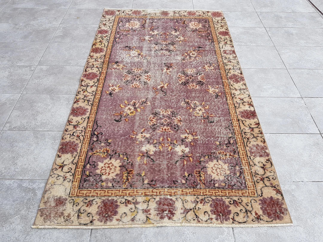 Purple Area Rug Home Decor Rug Small Rug Oushak Carpet - Etsy | Etsy (US)