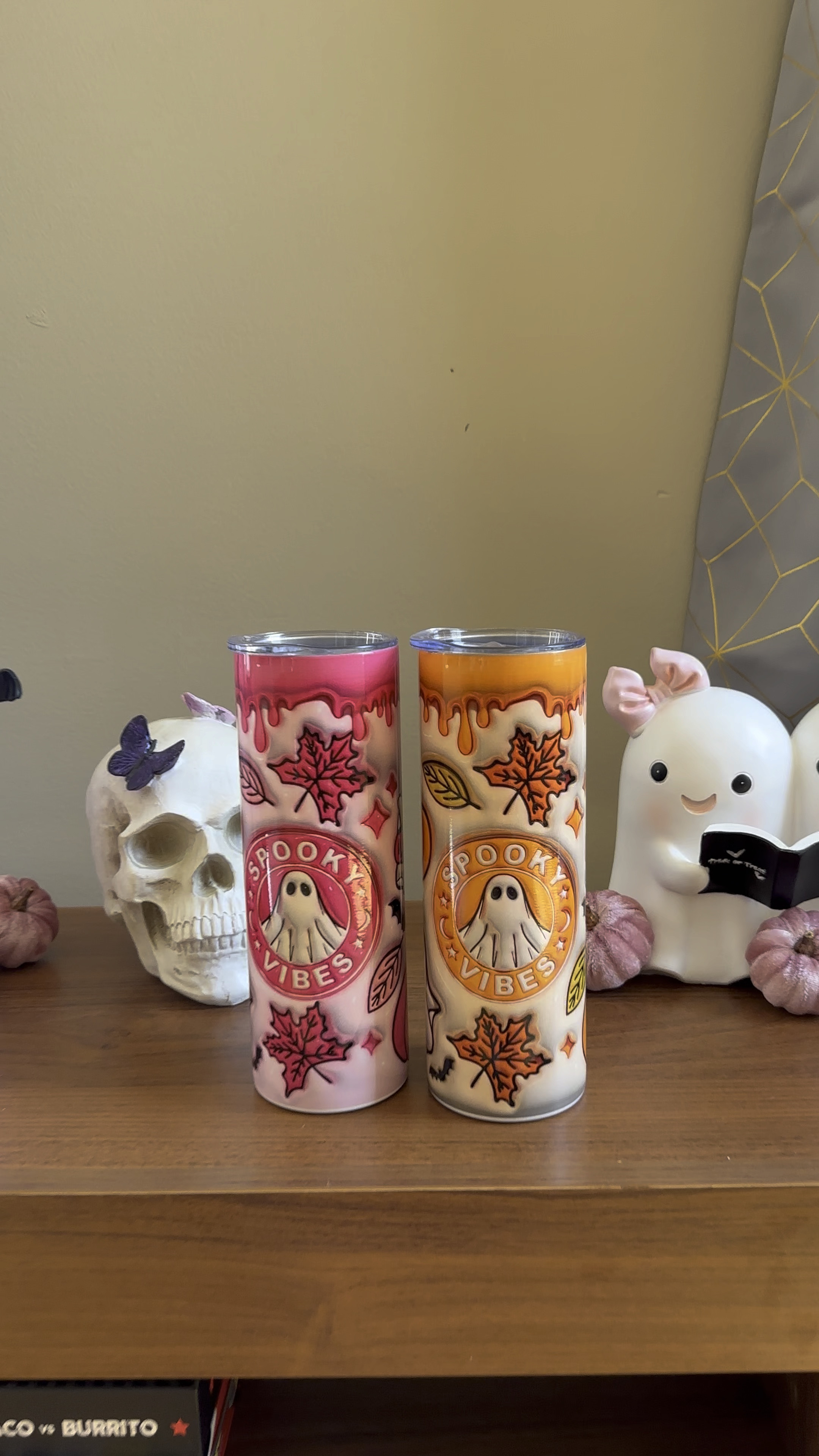 
Welcome to our Halloween tumbler showdown!

On the left, we have the vibrant pink tumbler, dripping with a playful pink glaze. It's adorned with cute autumn leaves and an adorable ghost that gives off those fun "Spooky Vibes."

On the right, meet its warm-toned counterpart. This tumbler features a rich orange glaze, echoing the cozy hues of fall. The friendly ghost and colorful leaves make it perfect for sipping your favorite pumpkin-spiced drinks.

Both tumblers share a delightful theme but offer unique color palettes to suit your Halloween mood. Whether you're feeling pretty in pink or opting for traditional orange, these tumblers are sure to add a festive touch to your spooky season!

Which one matches your Halloween spirit? Let me know in the comments below!


#LTKFallSale #LTKFamily #LTKSeasonal