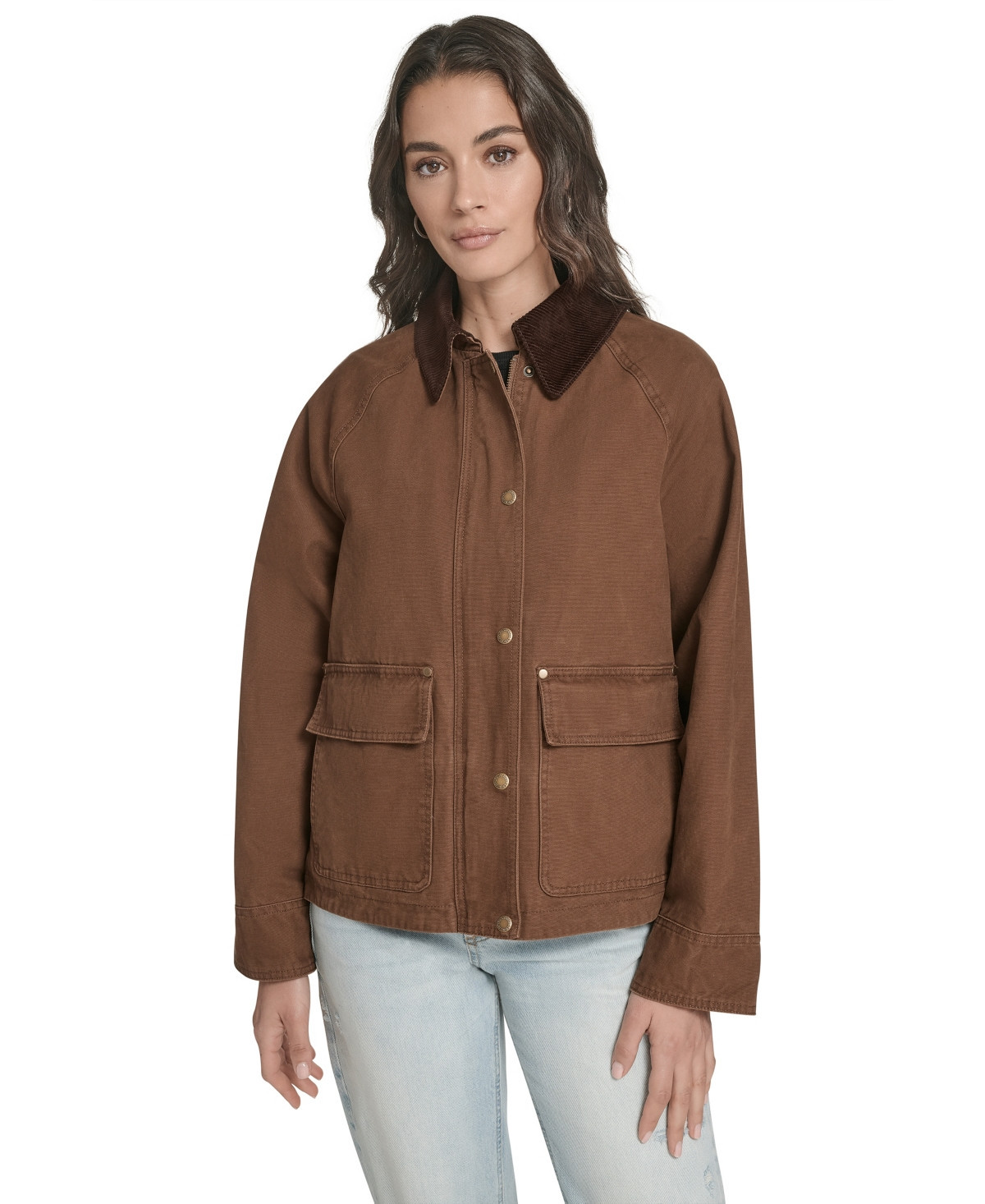 Levi's Women's Regular Short Cotton Barn Jacket - Bison | Macy's