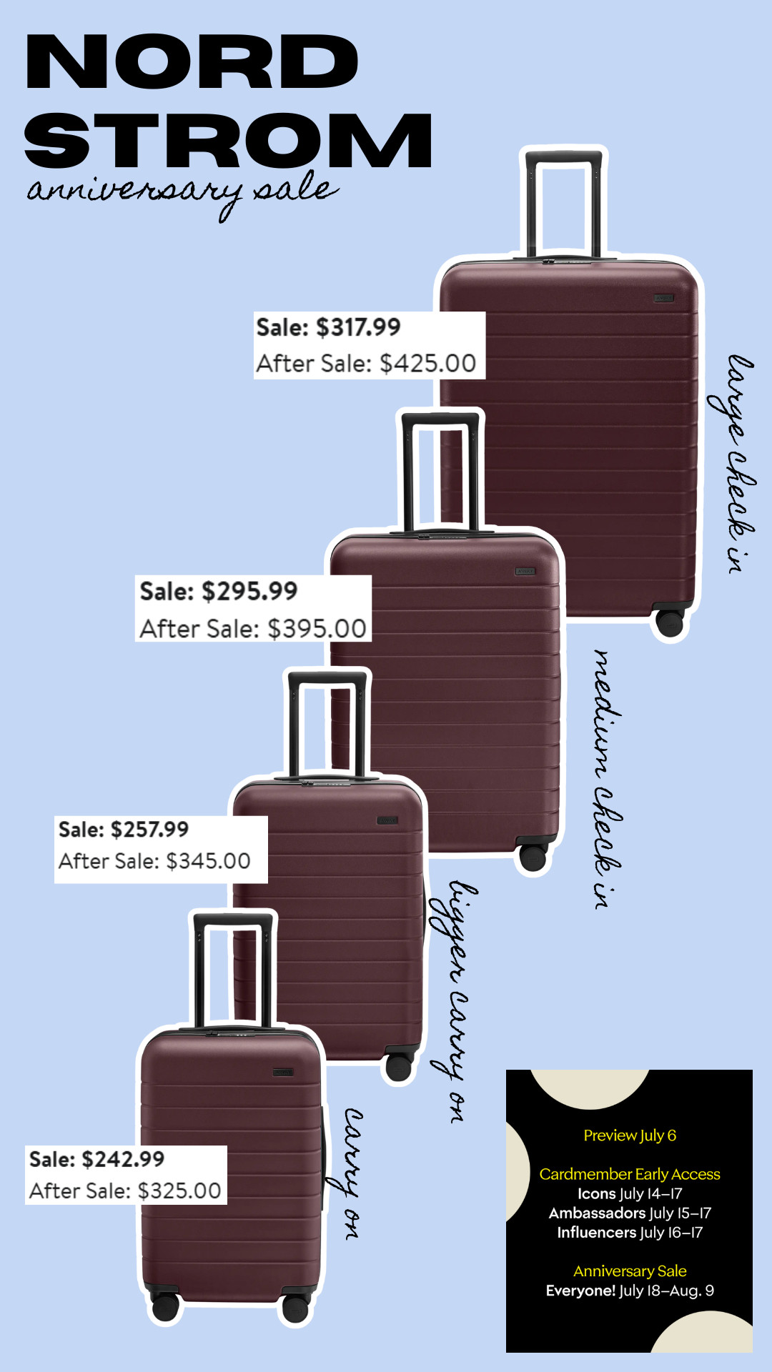 It's that time of year! The Nordstrom Anniversary sale starts today for cardholders with the Icon status and will be open to everyone starting on July 18-August 9!


nordstrom sale, nordstrom anniversary sale, nordstrom, nordstrom edit, anniversary sale 

 #LTKSaleAlert #LTKTravel