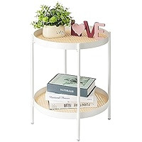 DANPINERA 2 Tier Metal Side Table, Small End Table Dark Green | Amazon (US)