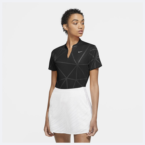 Nike Victory Fall Print Golf Polo Shirt - Women's - Black / White, Size S | Eastbay