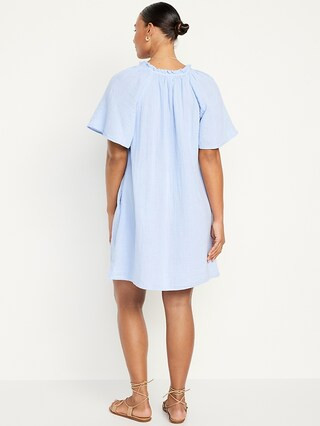 Crinkle Gauze Mini Swing Dress | Old Navy (US)