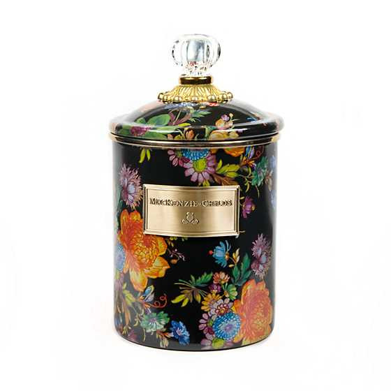 MacKenzie-Childs | Flower Market Medium Canister - Black | MacKenzie-Childs