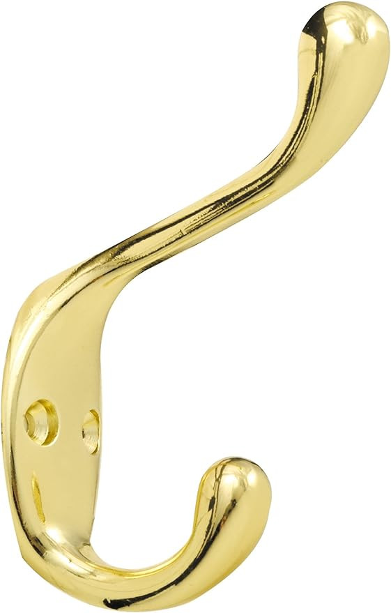 Liberty B42302Q-PB-C5 3-Inch Heavy Duty Coat and Hat Hook, Polished Brass, 1 Count (Pack of 1) | Amazon (US)