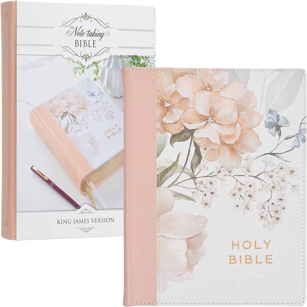 KJV Holy Bible, Note-taking Bible, Faux Leather Hardcover - King James Version, Rosy Coral Floral... | Amazon (US)
