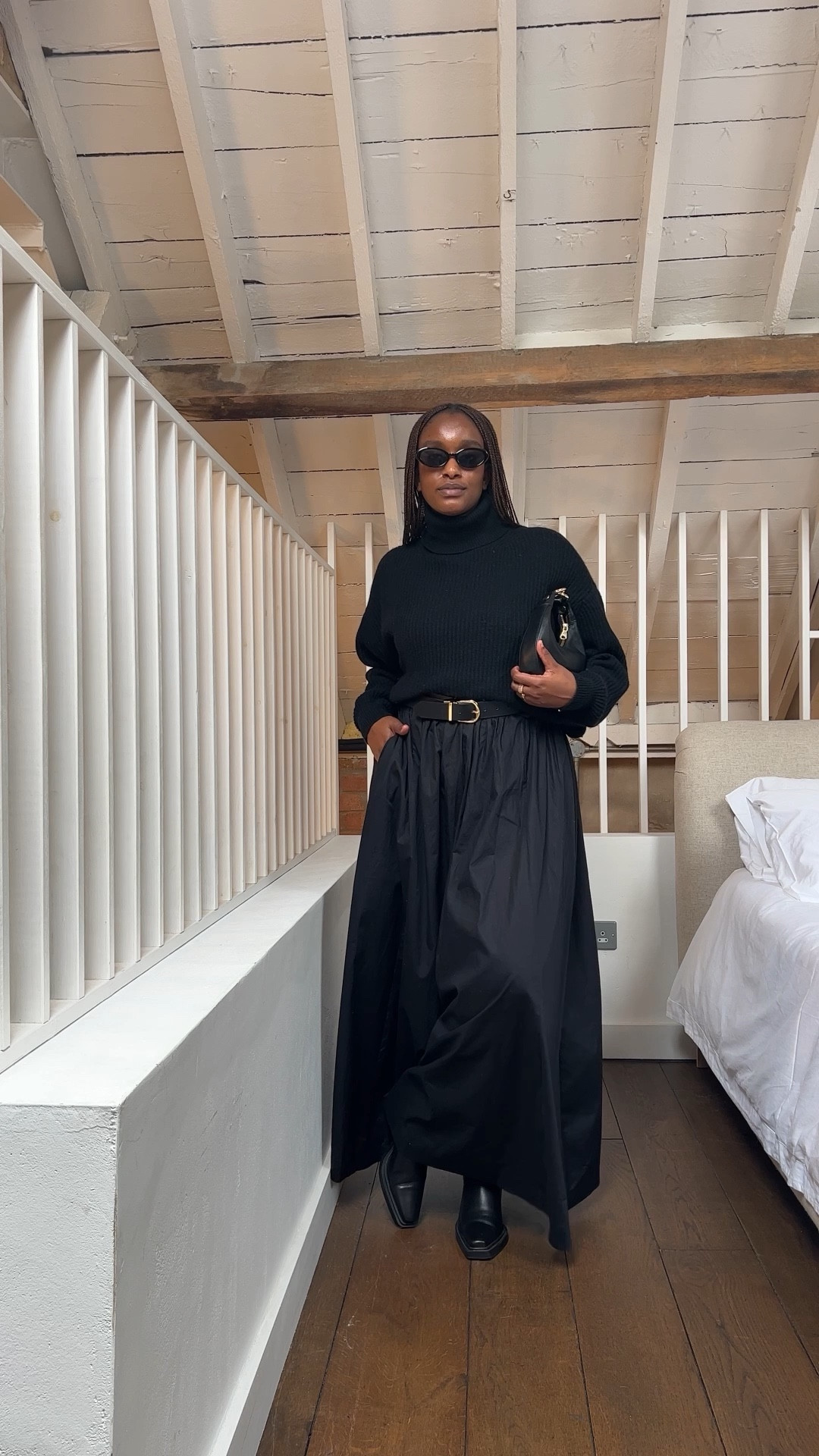 Styling maxi poplin skirt and roll neck knitted jumper with knee high western boots with an oversized pouch clutch bag for the perfect chic autumn outfit #kneehighboots #westernboots #maxiskirt #knitjumper 

#LTKSeasonal #LTKstyletip #LTKeurope