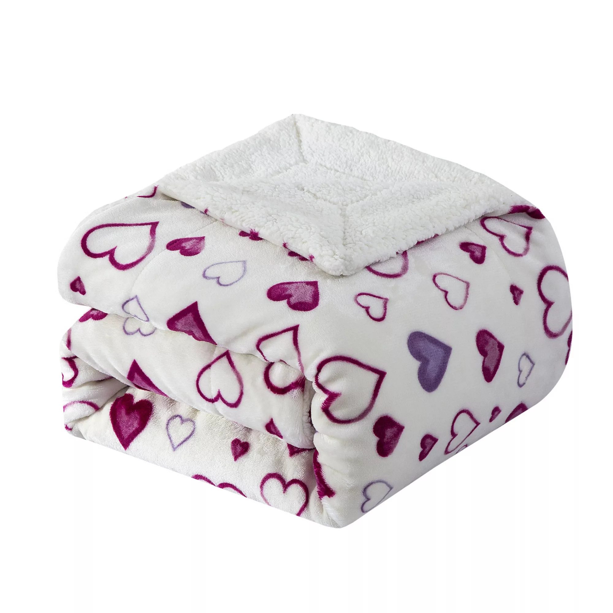 Elegant Comfort Valentine Inspired Sherpa Back Throw | Kohl's