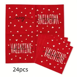 24-Pack/48-Pack Valentine'S Day Red Heart Paper Napkins, 1-Ply Disposable Love Themed Tissues for... | Temu Affiliate Program