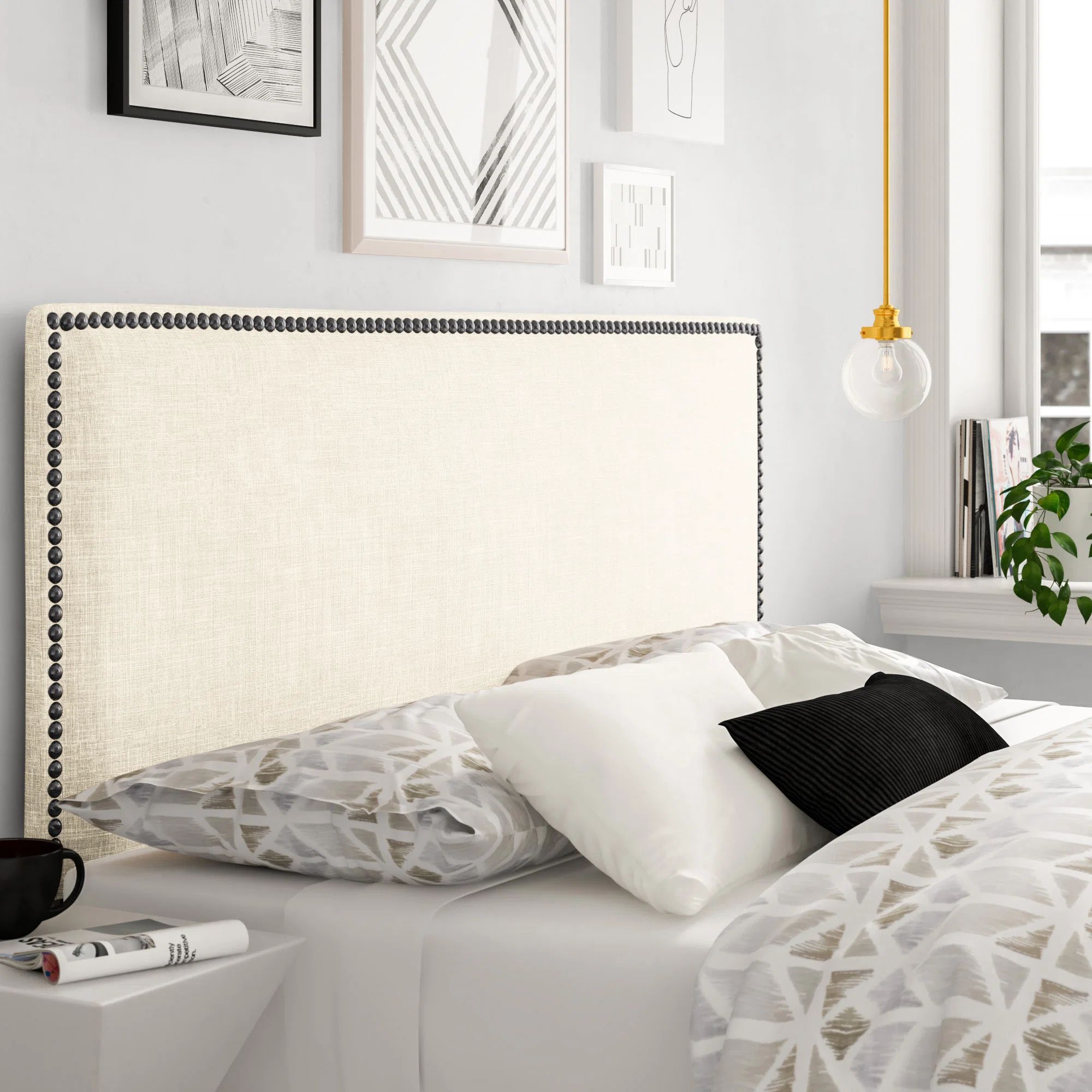 Zipcode Design™ Upholstered Nailhead Headboard & Reviews | Wayfair | Wayfair North America