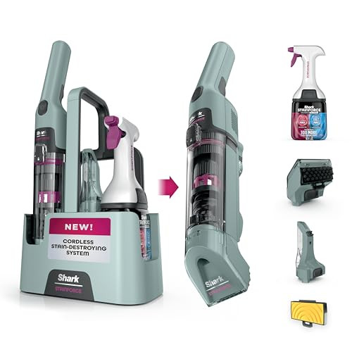 Shark StainForce Cordless Portable Spot, Stain, & Odor Remover System for Carpets, Area Rugs, Upholstery, Stairs, with Storage Caddy, Accessories, and Full-Size Cleaning Solution, HX101 (New) | Amazon (US)