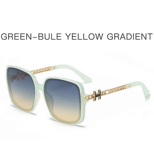 2022 new H fashion large frame personalized rivet European and American fashion sunglasses chain ... | AliExpress (US)