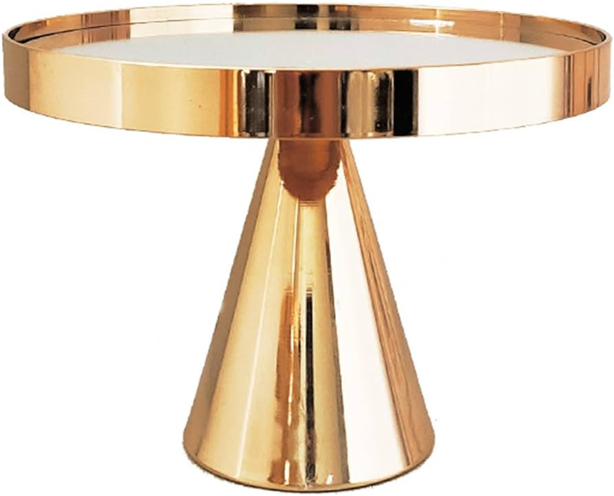 8 Inches 20cm Gold Round Mirror Cake Stand, 6.1 Inches Tall Cupcake Stands Metal Pedestal Holder,... | Amazon (US)