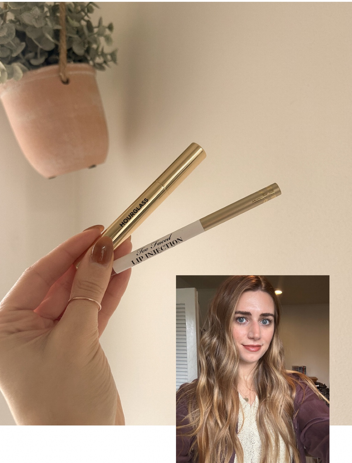 Lip combo — hourglass — two faced 

Personally I don’t think either do anything plumping wise but I love the colors!
Just a heads up they do tingle quite a bit! 😅

This lip color from hourglass is very sheer and adds a pretty shine over the lip liner.

Also linked the make up I’m wearing.

#LTKHoliday #LTKbeauty
