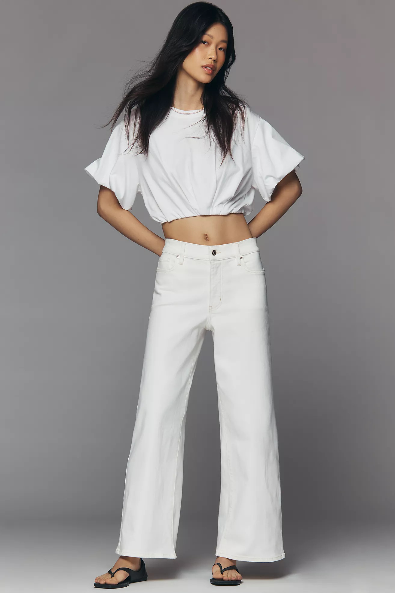 FRAME Le Pixie Petite Slim Palazzo Jeans | Anthropologie (US)