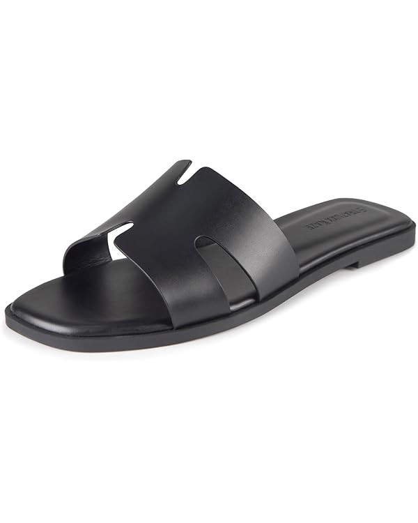 Stratuxx Kaze Open Toe Flat Dress Sandals Womens Slide Sandals Black, White, Tan Sandals for Wome... | Amazon (US)