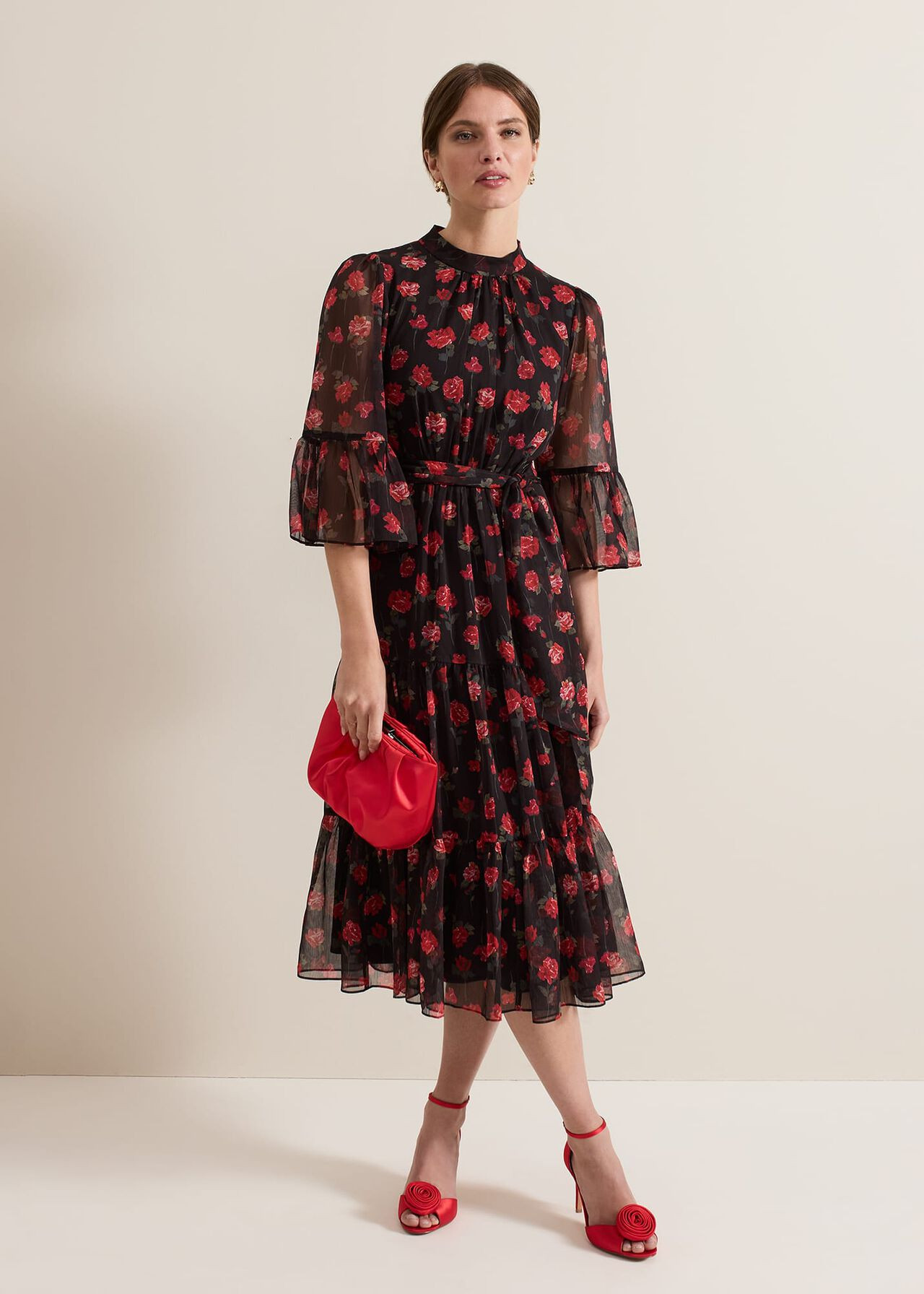 Petite Lela Floral Textured Midi Dress | Phase Eight UK | | Phase Eight (UK)