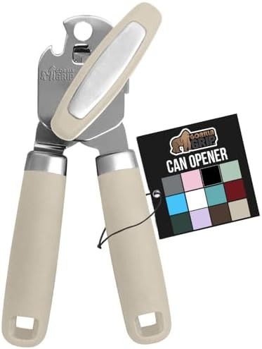 GORILLA GRIP Heavy Duty Stainless Steel Smooth Edge Manual Can Opener and Bottle Openers, Soft Co... | Amazon (US)