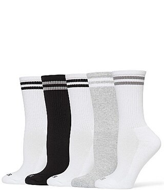 HUE Assorted Sport Crew Sock 5 Pack -  One Size | Dillard's