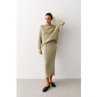 Gorgeous Knitted Matching Set With Sweater & Maxi Skirt. Feminene Suit Long Pencil Cotton Warm Suit. Turtleneck | Etsy (US)