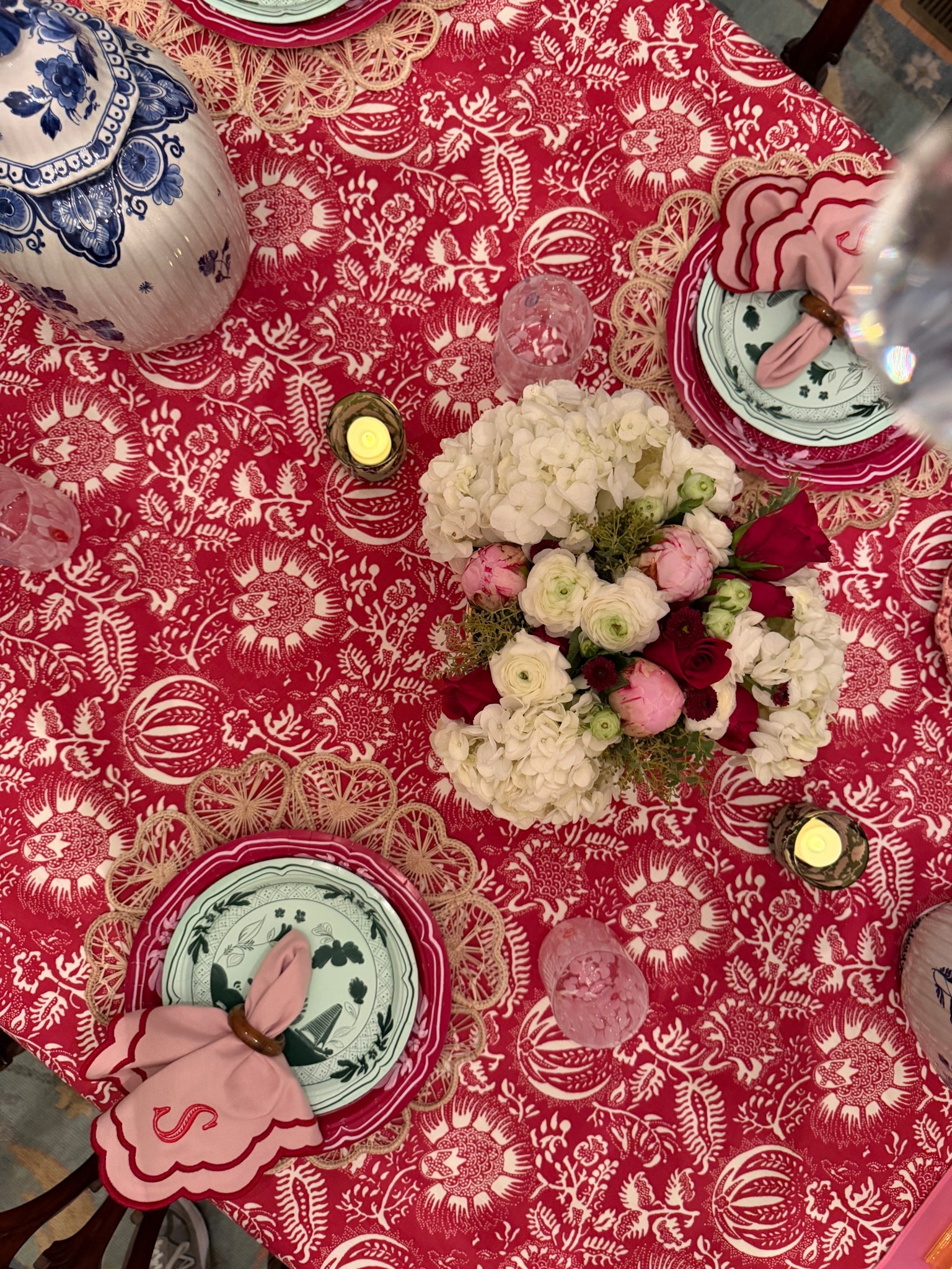 Had friends over the other day to play mahjong and have pizza and this was a fun and casual Christmas girly table! I love this tablecloth because I can leave it up for Valentine’s Day and is just such a happy color! Also these are the best paper plates and make casual evenings a lot more fun 🥰 

#LTKHoliday #LTKHome