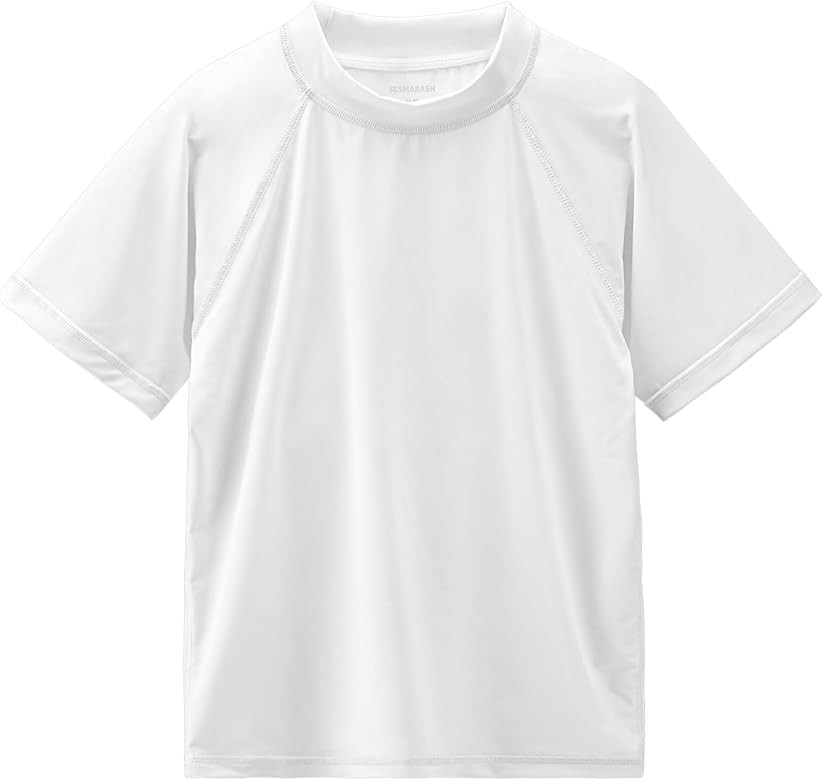 Boy's UPF 50+ Rash Guard Swim Shirts Short Sleeve Sun Protection SPF Fishing Surfing Water Beach ... | Amazon (US)
