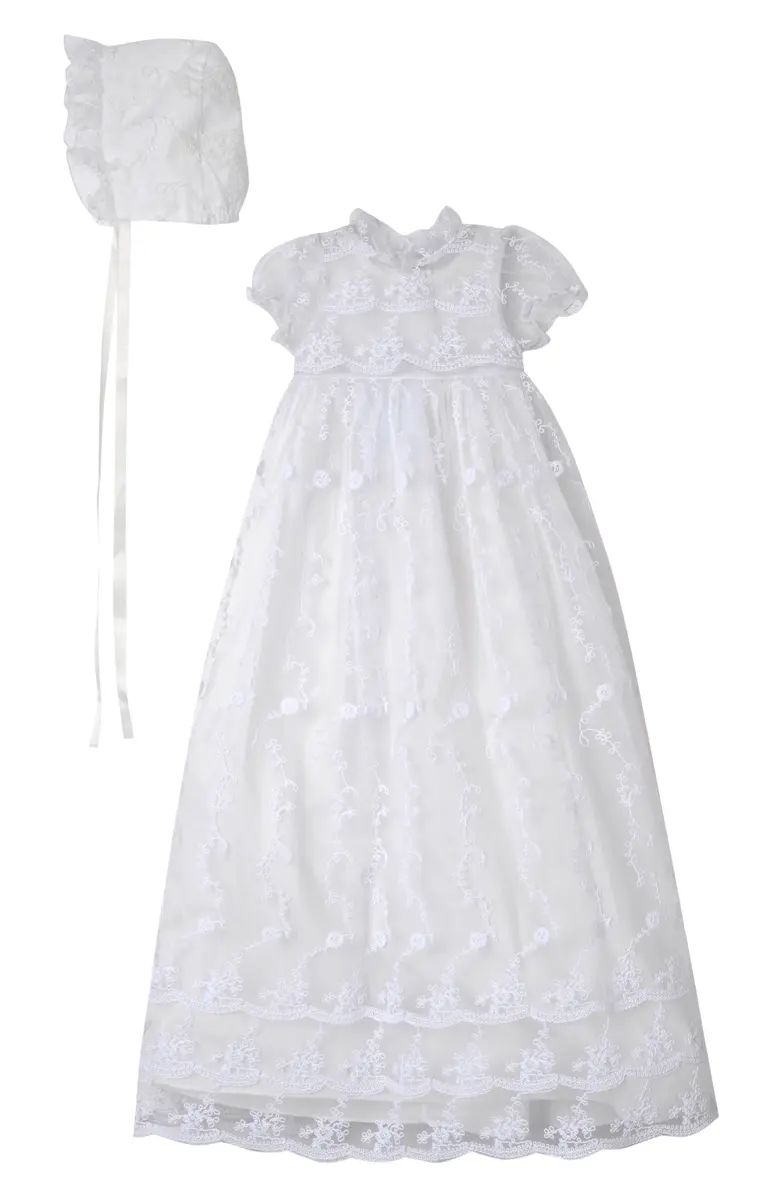 Embroidered Gown with Bonnet | Nordstrom