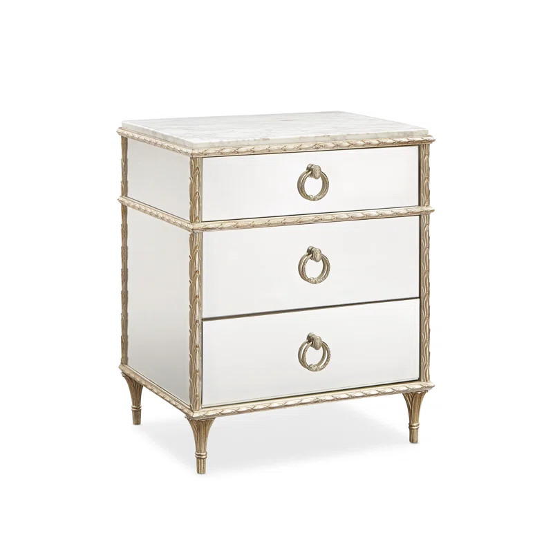3 - Drawer Nightstand in Aglow/White | Wayfair Professional
