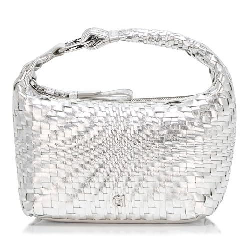 Cole Haan Womens Mini Hobo Bag, Silver Woven | Amazon (US)