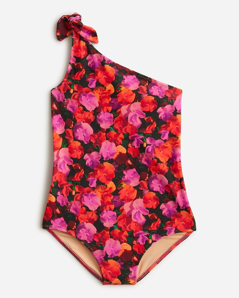 Girls' printed tie-shoulder one-piece swimsuit with UPF 50+ | J.Crew US