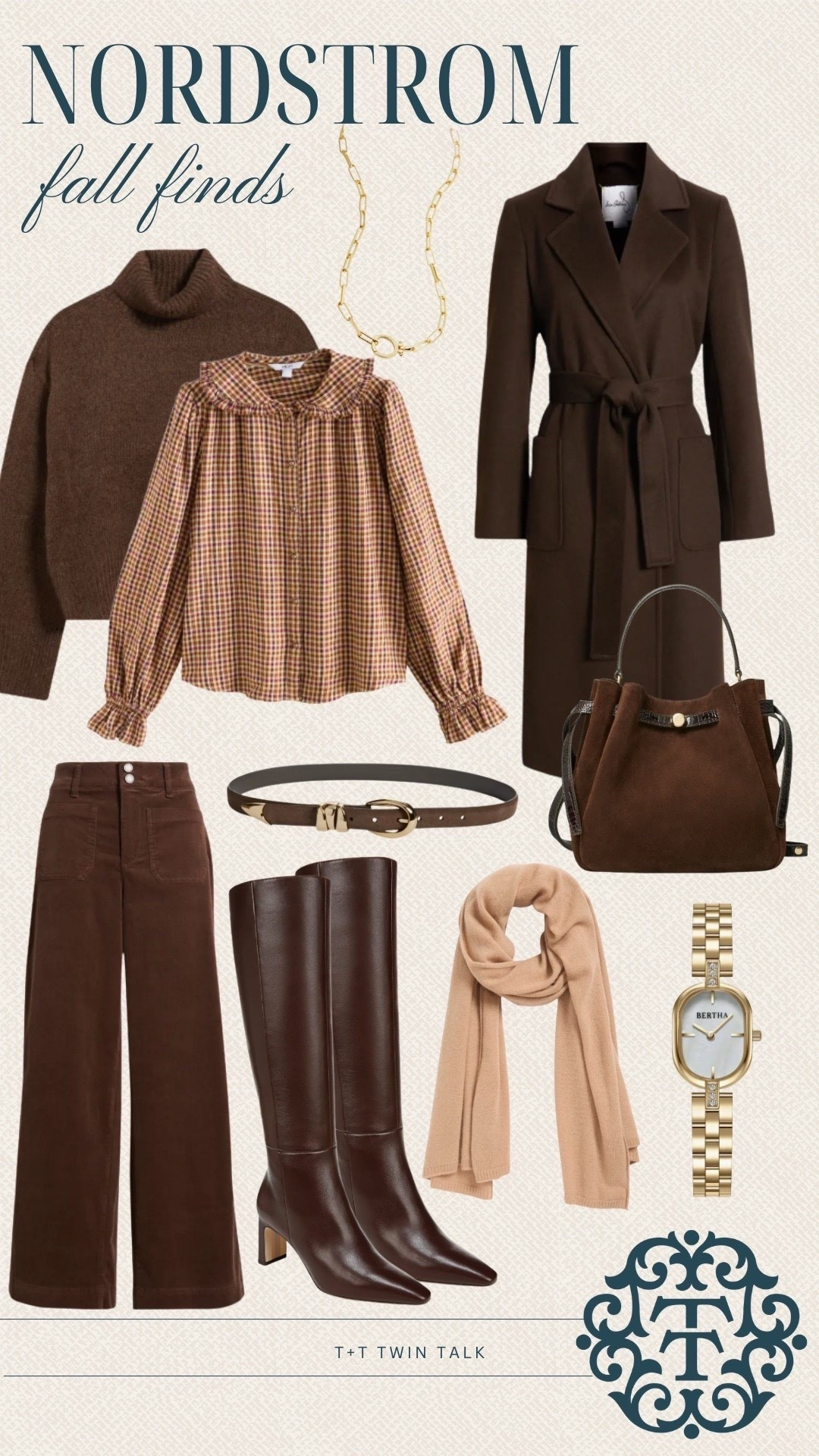 Nordstrom fall finds we are loving! Brown is the color of the season so we pulled our favorite brown items like the high-rise pants, wrap coat, and high neck sweater. We are also loving the knee high boots to wear with dresses and skirts this fall season. 

#LTKMidsize #LTKOver40 #LTKHoliday