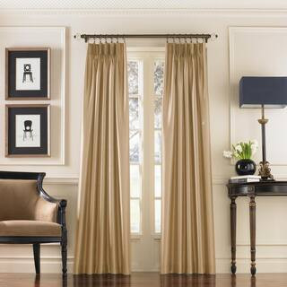 Curtainworks Marquee Sand Light Filtering Pinch Pleat/Back Tab Lined Curtain Panel - 30 in. W x 1... | The Home Depot