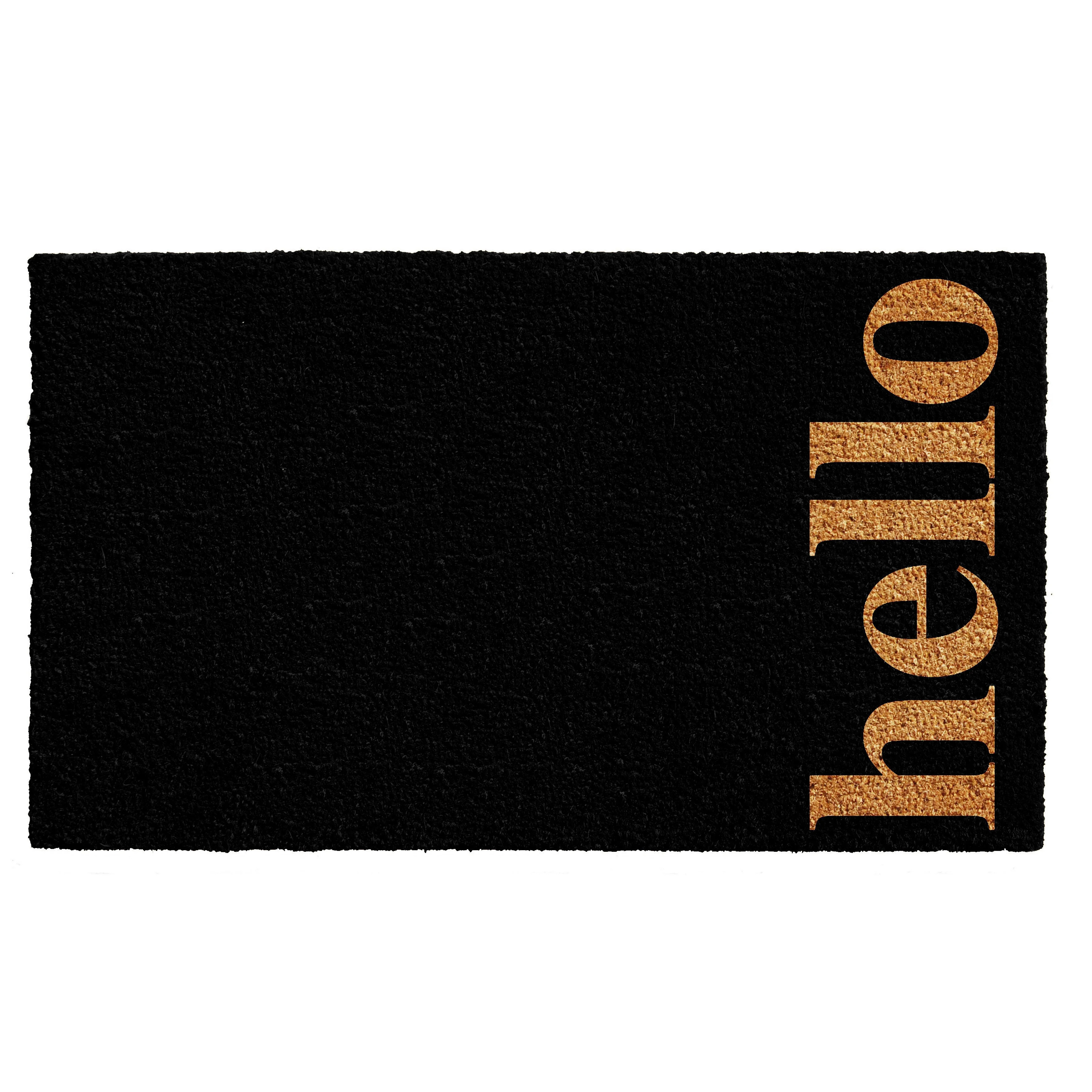 Calloway Mills Vertical Hello Outdoor Coir Doormat, 24" x 36", Black - Walmart.com | Walmart (US)