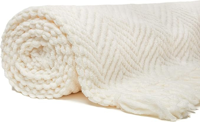 Chanasya Textured Knitted Super Soft Throw Blanket with Tassels Warm Cozy Lightweight Fluffy Wove... | Amazon (US)