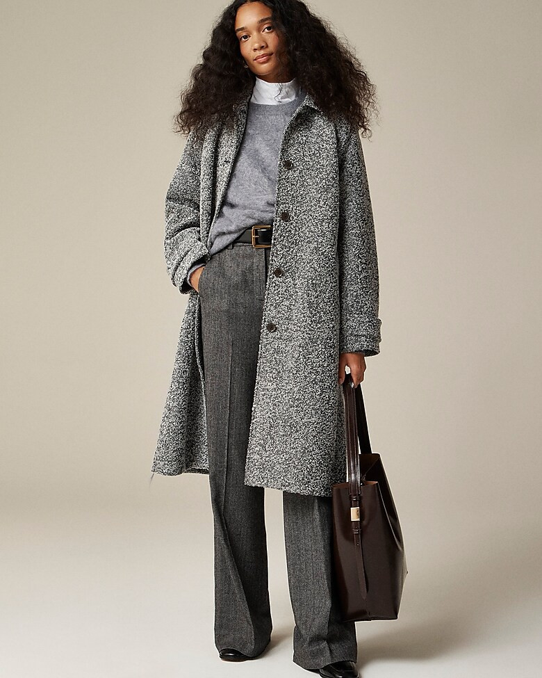 Relaxed topcoat in Italian flecked herringbone | J. Crew US