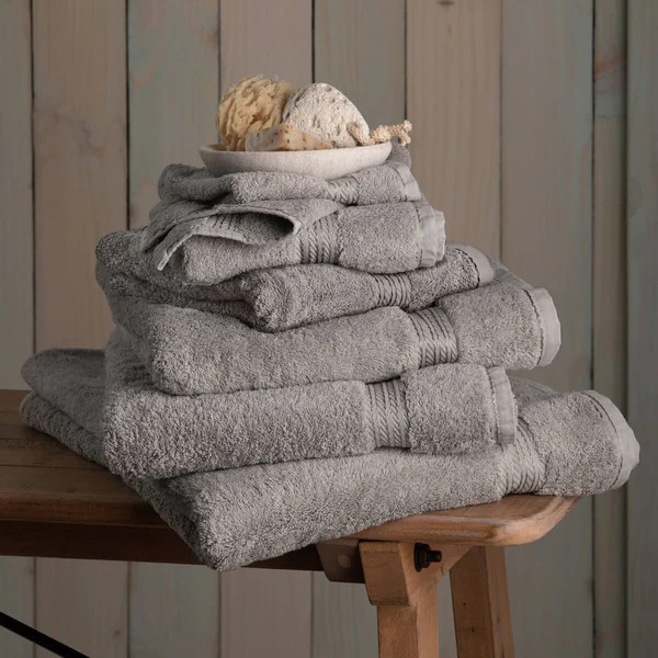 Egyptian Cotton 7 Piece Luxury Bath Towel Set, Subtle Grey | Hampton and Astley